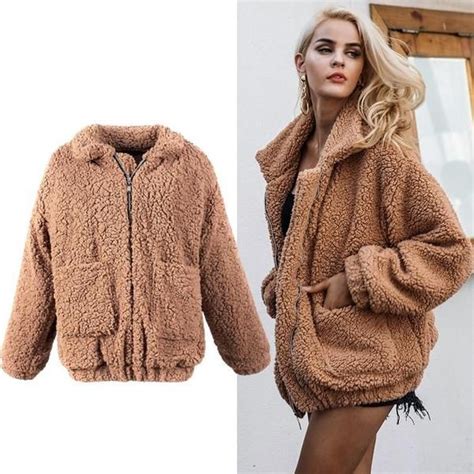 women brown fur coat teddy fluffy jackets brown fur coat womens faux fur coat fluffy jacket