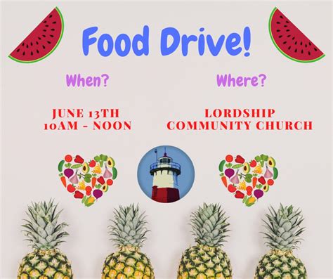 Be one of the first to write a review! Food Drive, June 13, 10AM-Noon, at Lordship Community ...