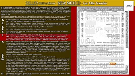New Mexico Title Transfer Seller Instructions Youtube