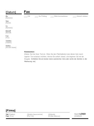 Maybe you would like to learn more about one of these? Faxdeckblatt "Geschäftlich" - Office Templates