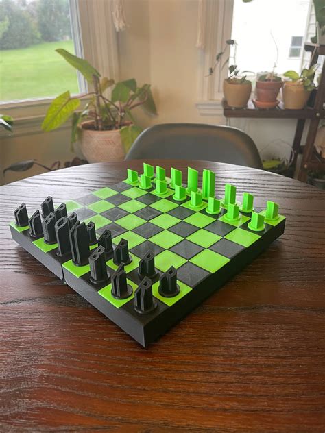 3d Printed Compact Chess Set Etsy