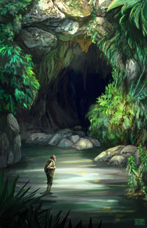 Jungle Cave Klaudia Bezak Fantasy Landscape Fantasy Art Landscapes