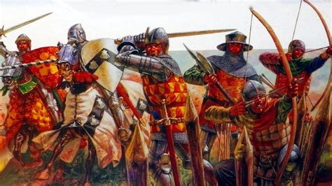 English Knights And Archers Hundred Years War Edad Media Pinturas