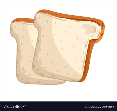 Fresh Toast Bread Isolated Cartoon Royalty Free Vector Image