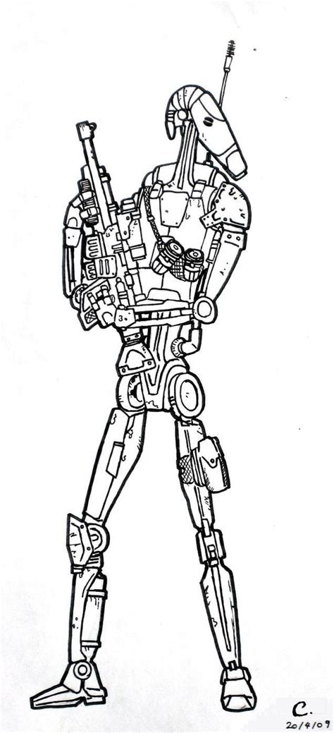 ⭐ free printable star wars coloring book. Star Wars Battle Droid Coloring Pages Sketch Coloring Page