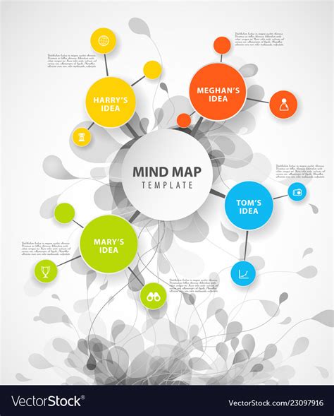 Mind Map Template With Colorful Circles And Place Vector Image