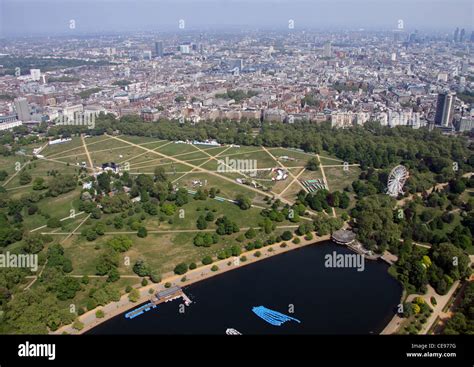 Aerial View Of Hyde Park In London Uk Taken From Overhead South