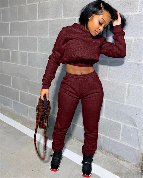 Sexy 2 Piece Crop Top Jogger Sweatpants And Hoodie Set For Women Buy Sweatpants Sethoodies
