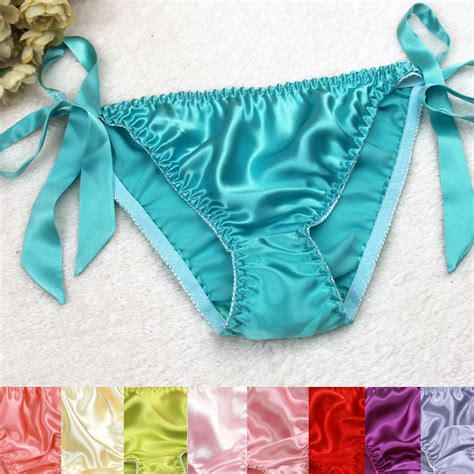 Silk Panties High Quality Silk String Bikini Panties Female Tie Thong