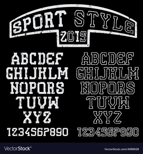 Grunge Serif Font In The Retro Style Of Sport Vector Image