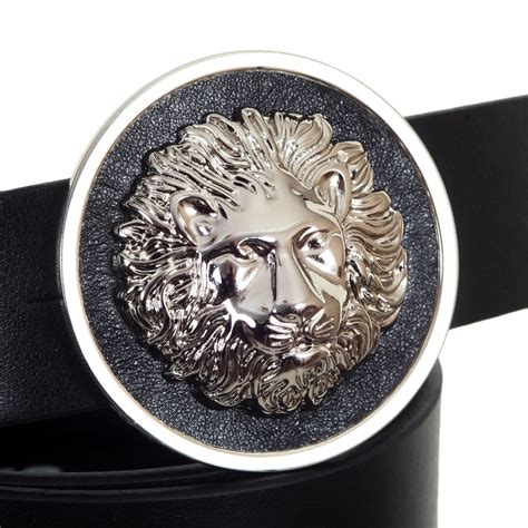 Lion Head Buckled Fashion Belts For Men By Versace Uk