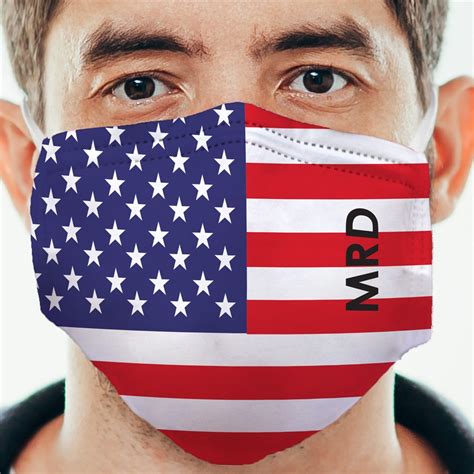 Personalized American Flag Face Mask With Initials