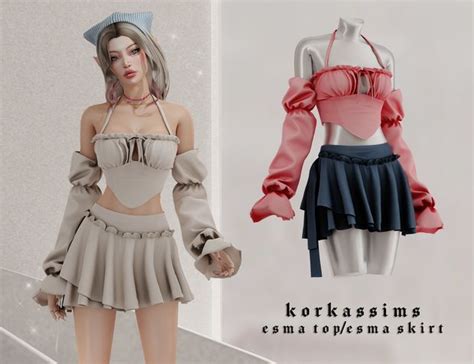 Esma Topskirt Korkassims On Patreon Sims 4 Mods Clothes Sims 4