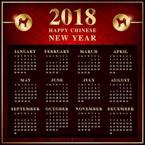 Free Vector Chinese New Year Calendar