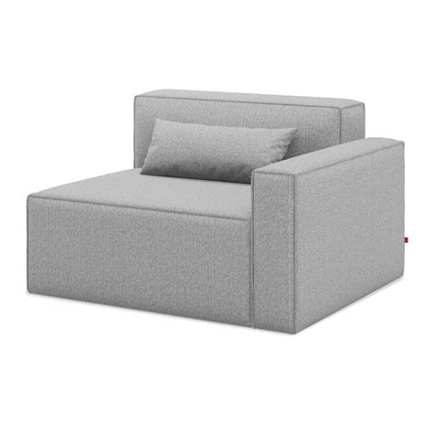 Mix Fabric Modular Sofa Right Arm Unit Parliament Stone