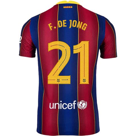 202021 Nike Frenkie De Jong Barcelona Home Match Jersey Soccerpro