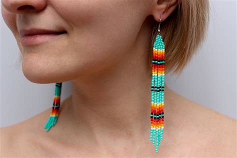 Native American Style Earrings American Indian Beaded Earrings