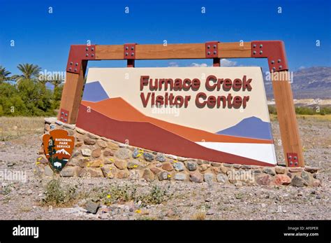 The Entrance Sign At Furnace Creek Visitor Center Death Valley National