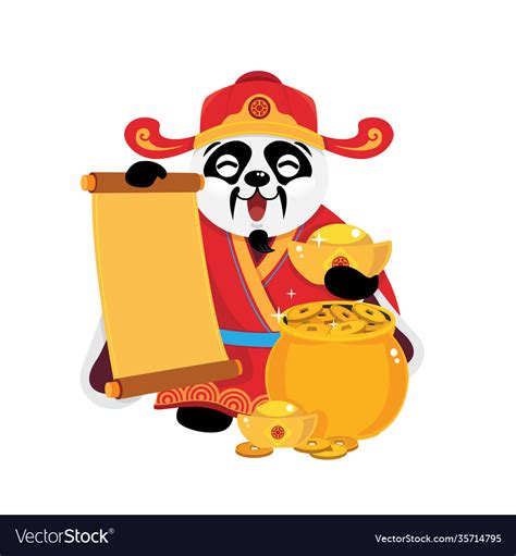Chinese Lucky God Royalty Free Vector Image Vectorstock