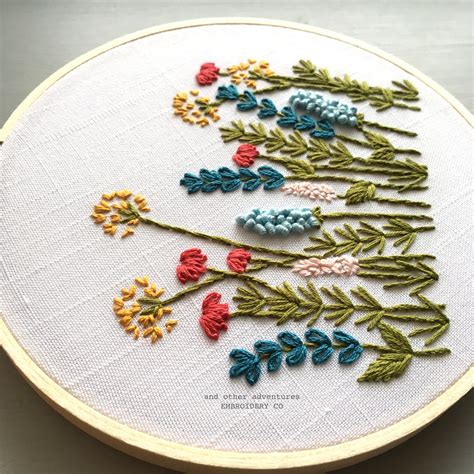Beginner Hand Embroidery Pattern Bright Summer Meadow And Other