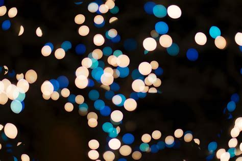 Blue And White Bokeh Lights Digital Art By Blume Bauer