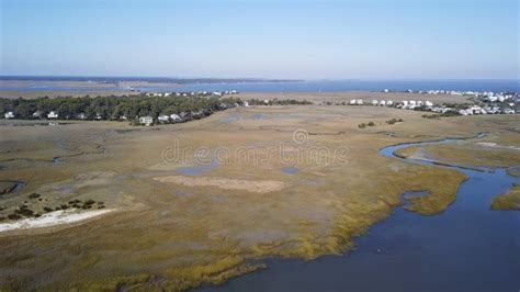 Aerial View Of Harbor Island On The Atlantic Coast Of South Carolina