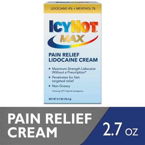 Buy Icy Hot Max Strength Pain Relief Cream With Lidocaine Plus Menthol