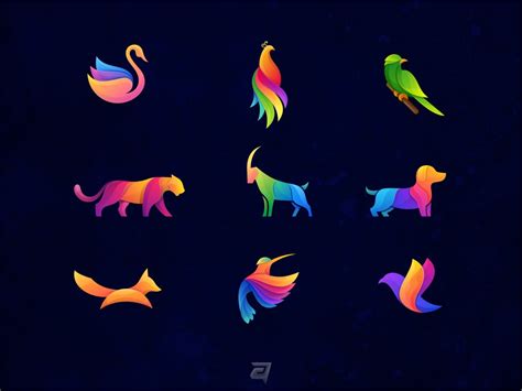 Animal Colorful Logo Design Process Text Logo Design Graphic Design