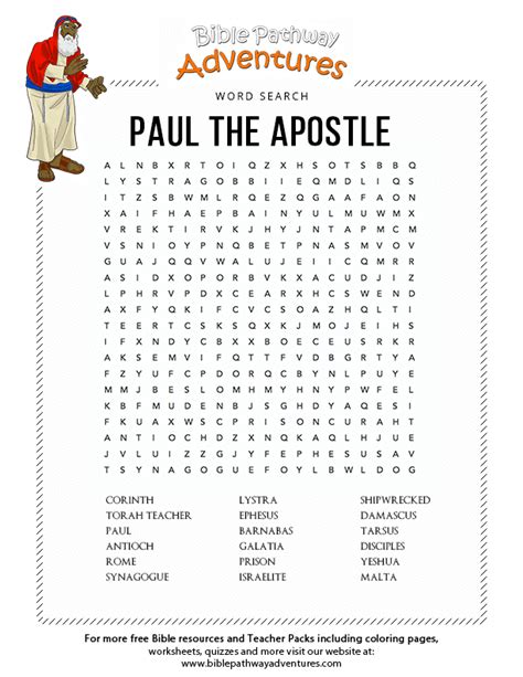 The Apostle Paul Word Search Bible Word Searches Bible Lessons For