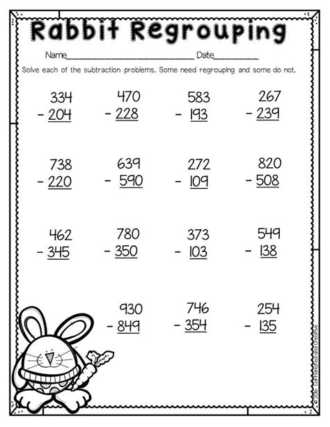 2nd Grade Math 3 Digit Subtraction Worksheets Wert Sheet