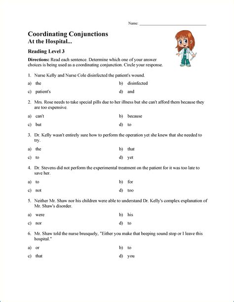 grade conjunctions worksheets  grade  worksheet resume