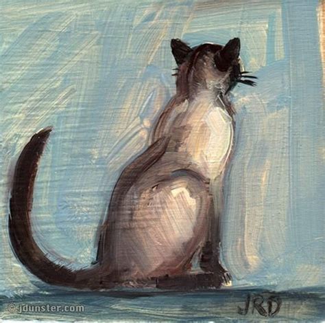 Daily Paintworks Siamese Mini Painting Original Fine Art For Sale