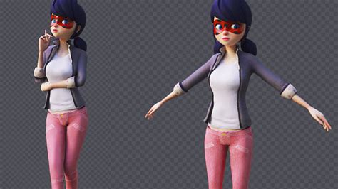 3d Model Miraculous Ladybug Marinette Animated Rigged With Clothes Vr