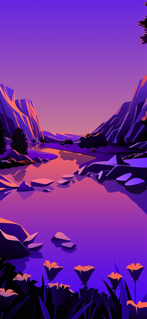 Lake Wallpaper 4k Mountains Rocks Twilight Sunset Purple Sky
