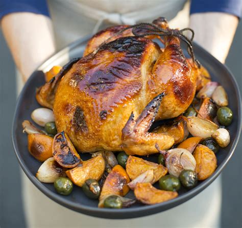 Recipe: Amelia Saltsman's Roast Chicken with Tangerines, Green Olives 
