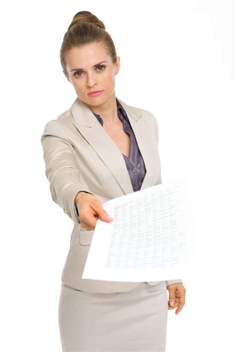 Angry Business Woman Showing Document Stock Image Image Of Angry