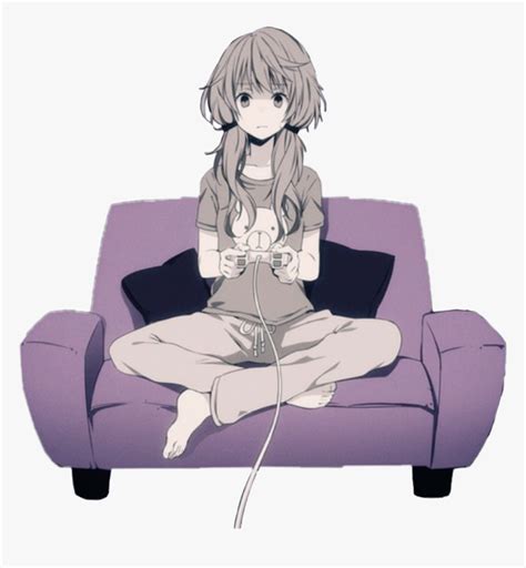 Just A Gamer Girl Playing Video Games Gamer Girl Anime Ps4 Hd Png