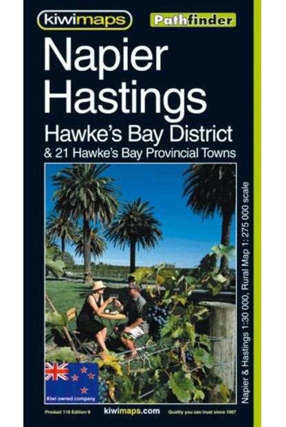 Hawkes Bay Napier And Hastings New Zealand Pathfinder Map By Kiwi Ma