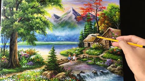 Acrylic Painting Mountain Landscape Feel Very Well Bloggers Picture