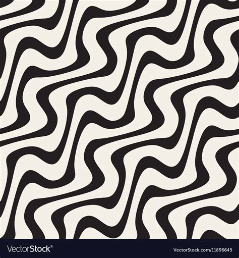 Wavy Lines Hand Drawn Pattern Abstract Freehand Vector Image