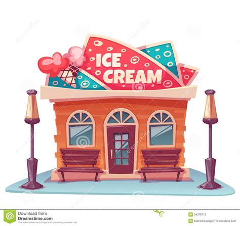 Maybe you would like to learn more about one of these? Vector Illustration Of Ice Cream Shop Building Stock Vector - Image: 54376713