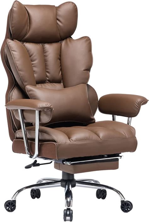 efomao desk office chair big high back chair pu leather computer chair managerial