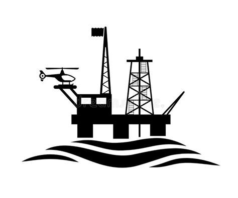 Oil Rig Icon Offshore Oil Rig Platform Sign Vector Stock Vector