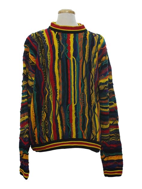 Eighties Vintage Sweater 80s Coogi Australia Mens Bright