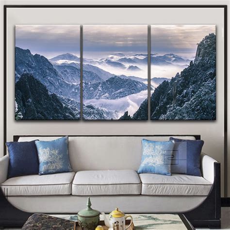 Wall26 3 Panel Canvas Wall Art Landscape Of Snow Covered Mountains