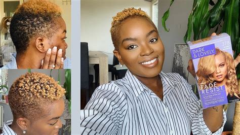 how i style and color my twa dark and lovely fade resist honey blonde its esiya youtube