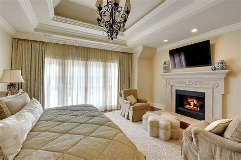 Bed Master Bedroom Fireplace New Custom Homes Globex