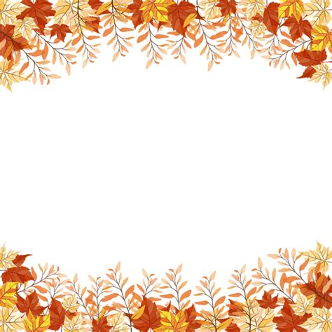 Autumn Leaves And Branches Transparent Frame, Autumn Clipart, Autumn, Autumn Leaf PNG and Vector ...