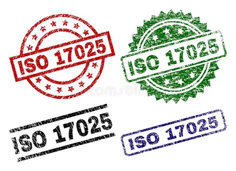 Iso 17025 Caption On Blue And Red Rectangle Buttons Stock Vector