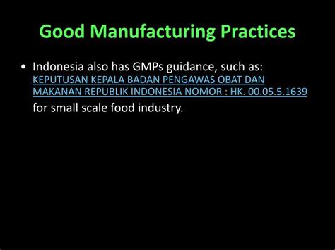 Ppt Good Manufacturing Practices Training About Our Food